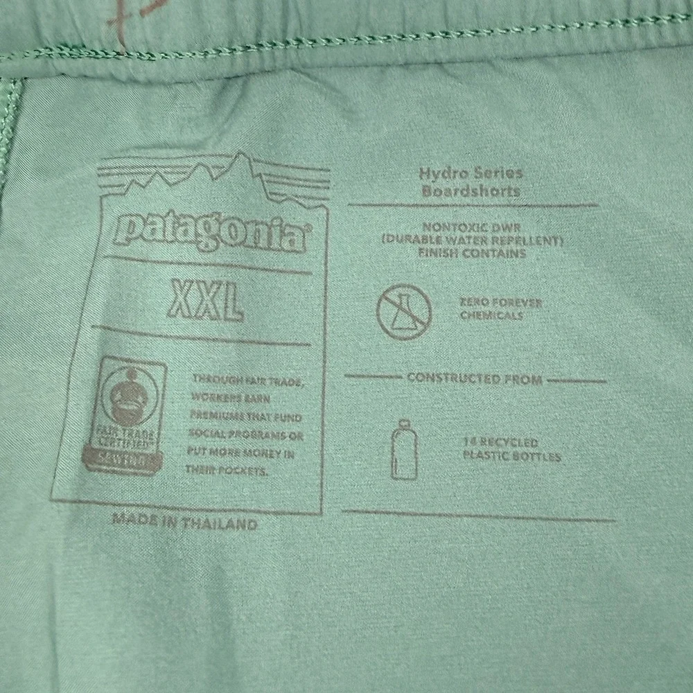 Patagonia Hydro Series Board Shorts Men's 2XL Teal Green Beachwear Surfing